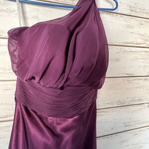 Bari Jay Purple One-Shoulder Prom Dress